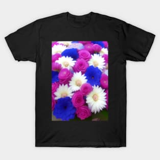 TRENDING PINK AND BLUE FLORAL PRINT T-Shirt